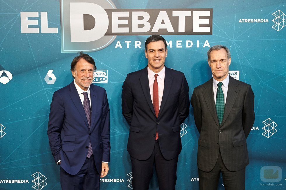 José Creuheras, Pedro Sánchez y Silvio González en 'El debate decisivo'