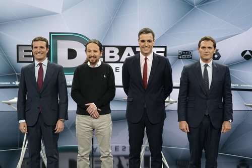 Los principales candidatos a la presidencia en 'El debate decisivo' de Atresmedia