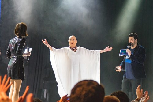 Betty Missiego, junto a Julia Varela y Toni Aguilar en la PreParty de Madrid