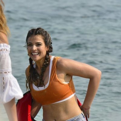 Lidia Santos, después de saltar del helicóptero, en la Gala 1 de 'Supervivientes 2019'