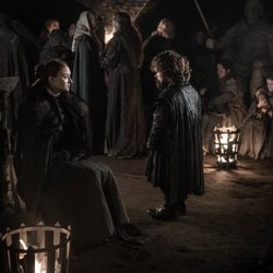Tyrion y Sansa se refugian en las criptas de la batalla del 8x03 de 'Juego de Tronos'