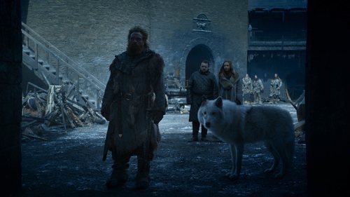 Tormund, Sam, Gilly y Fantasma en el 8x04 de 'Juego de tronos'
