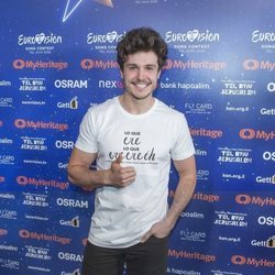 Miki Núñez en la rueda de prensa después del primer ensayo de Eurovisión 2019