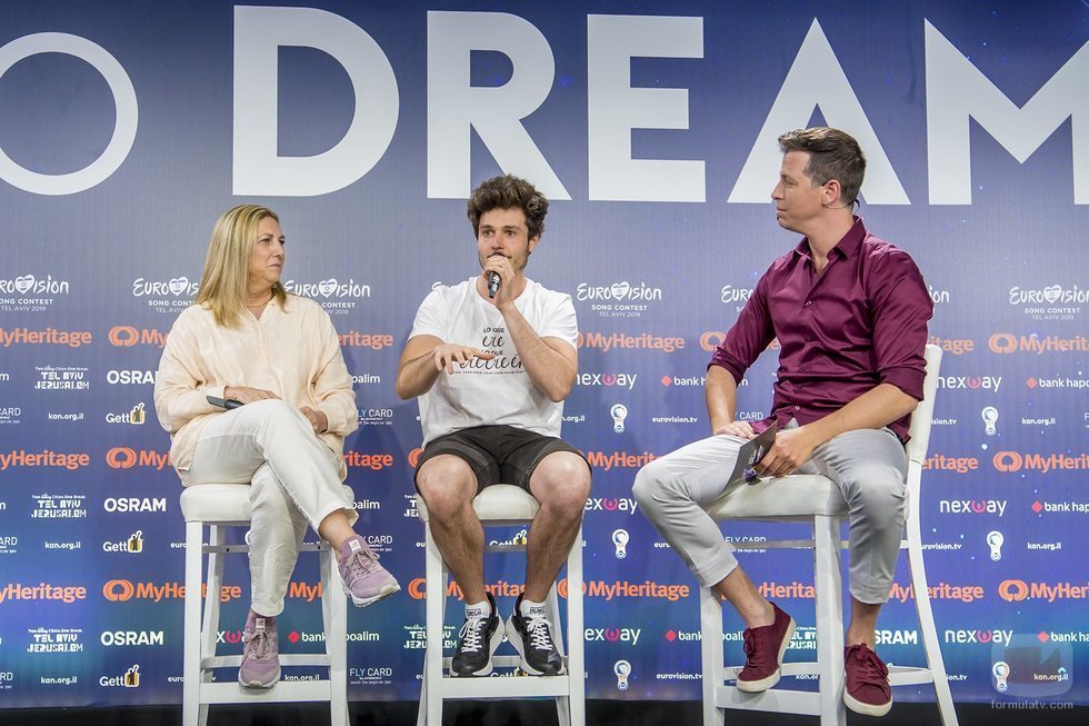 Primer encuentro de Miki con los medios internacionales acreditados del Festival de Eurovisión 2019