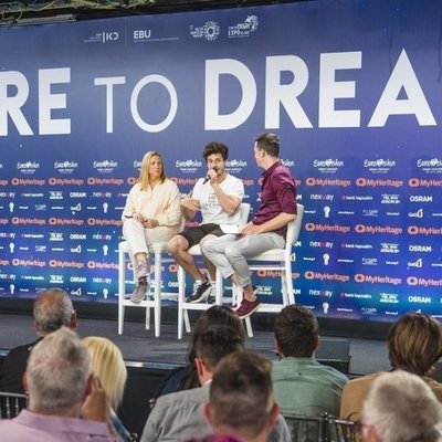 Primer encuentro de Miki Núñez con los medios internacionales del Festival de Eurovisión 2019