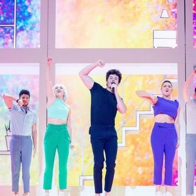 Miki Núñez bailando "La Venda" en el segundo ensayo de Eurovisión 2019