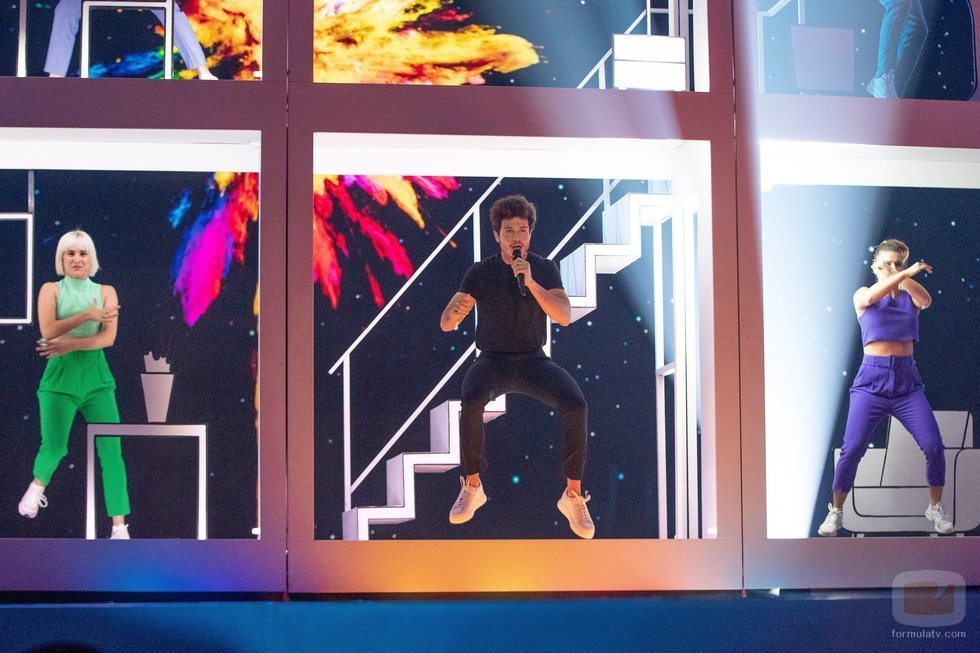 El cantante Miki Núñez en el segundo ensayo del festival de Eurovisión 2019