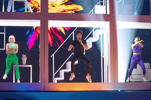 El cantante Miki Núñez en el segundo ensayo del festival de Eurovisión 2019