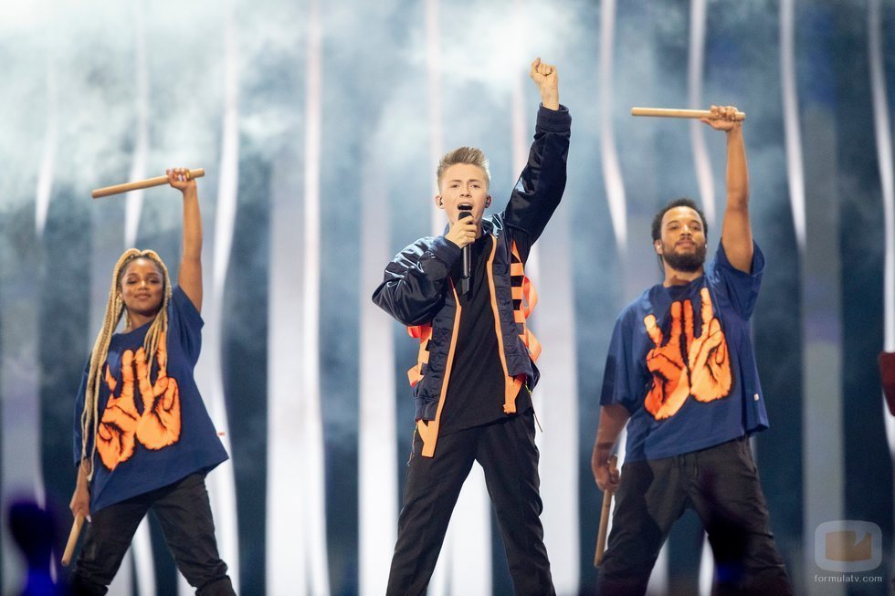 Eliot, representante de Bélgica, en la Semifinal 1 de Eurovisión 2019