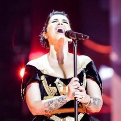 Jonida Maliqi, representante de Albania, en la Gran Final de Eurovisión 2019