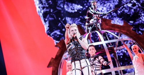 Hatari, representante de Islandia, en la Gran Final de Eurovisión 2019