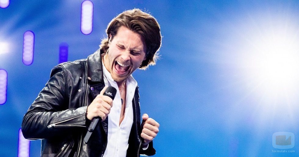 Victor Crone, representante de Estonia, en la Gran Final de Eurovisión 2019