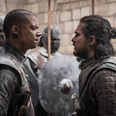 Gusano Gris hablando con Jon Snow en el 8x06 de 'Juego de Tronos'