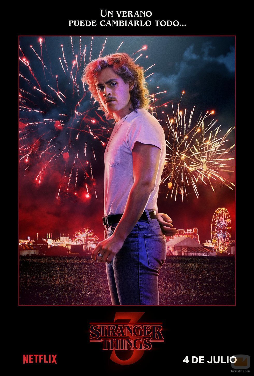 Póster individual de Billy Hargrove para la tercera temporada de 'Stranger Things'