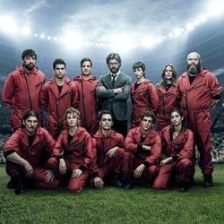 La banda del Profesor de 'La Casa de Papel' como un equipo de fútbol