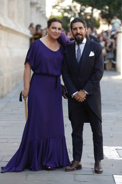 Niña Pastori en la boda de Pilar Rubio y Sergio Ramos