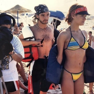 Eva Santolaria y Antonio Hortelano en el rodaje de 'Compañeros'