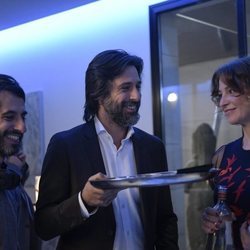 Marc Vigil, Hugo Silva y Leonor Watling en el rodaje de 'Nasdrovia'