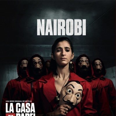 Nairobi, en un póster promocional de la tercera parte de 'La Casa de Papel'