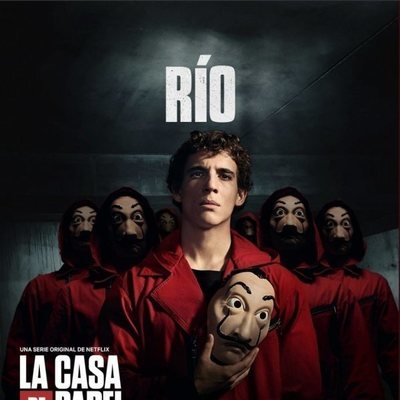 Río, en un póster promocional de la tercera parte de 'La Casa de Papel'