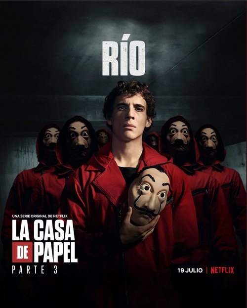 Río, en un póster promocional de la tercera parte de 'La Casa de Papel'