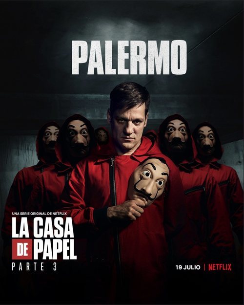 Palermo, en un póster promocional de la tercera parte de 'La Casa de Papel'