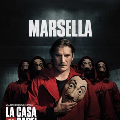 Marsella, en un póster promocional de la tercera parte de 'La Casa de Papel'