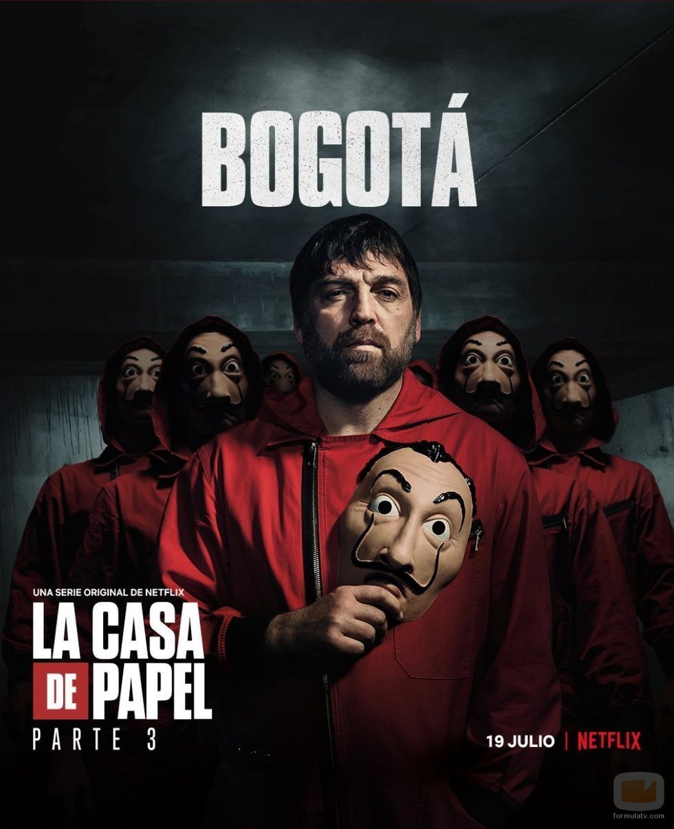 Bogotá, en un póster promocional de la tercera parte de 'La Casa de Papel'