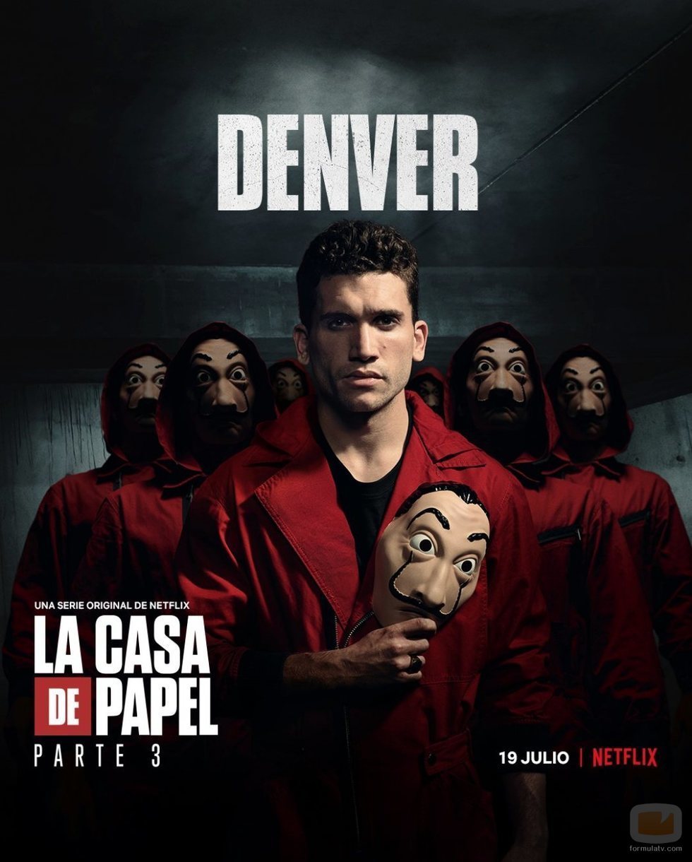 Denver, en un póster promocional de la tercera parte de 'La Casa de Papel'