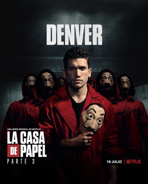 Denver, en un póster promocional de la tercera parte de 'La Casa de Papel'
