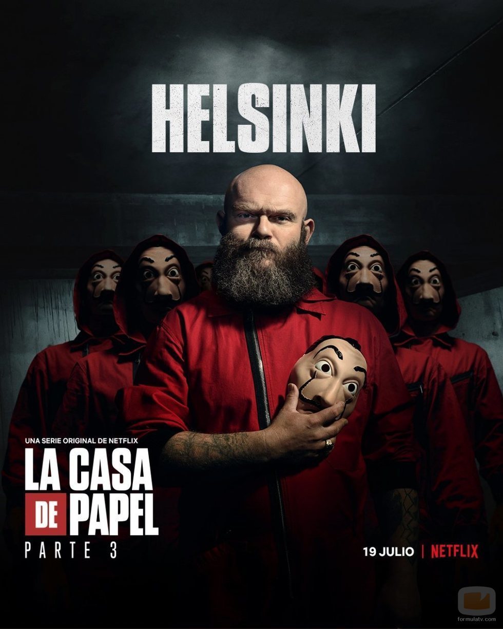 Helsinki, en un póster promocional de la tercera parte de 'La Casa de Papel'