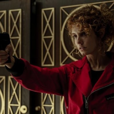 Esther Acebo durante el rodaje de la parte tres de 'La Casa de Papel'