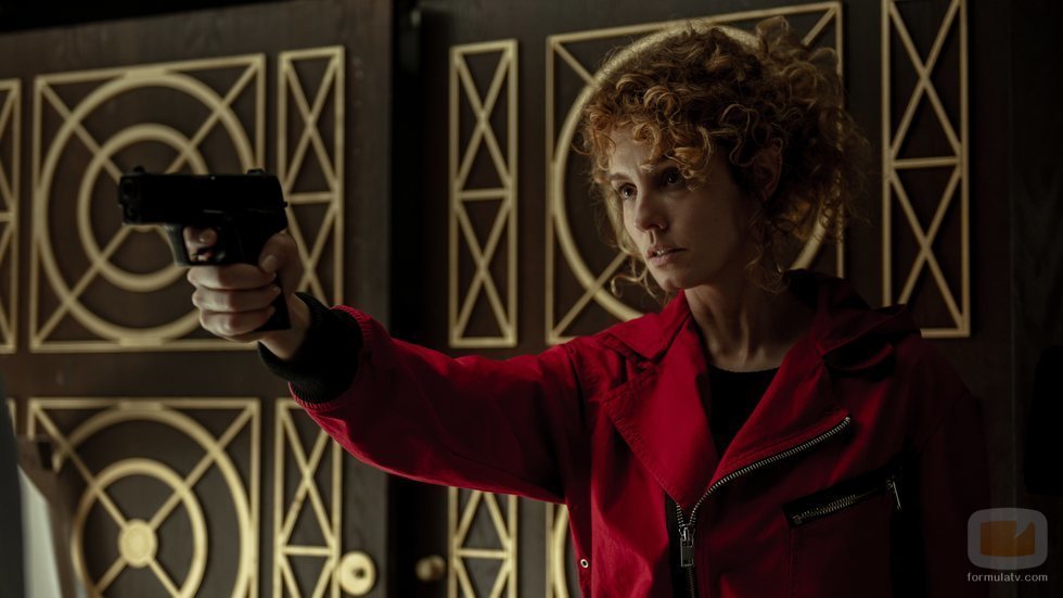 Esther Acebo durante el rodaje de la parte tres de 'La Casa de Papel'