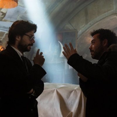 Álvaro Morte en el rodaje de la tercera parte de 'La Casa de Papel'