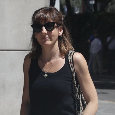 Malena Alterio en el tanatorio por la muerte de Eduardo Gómez