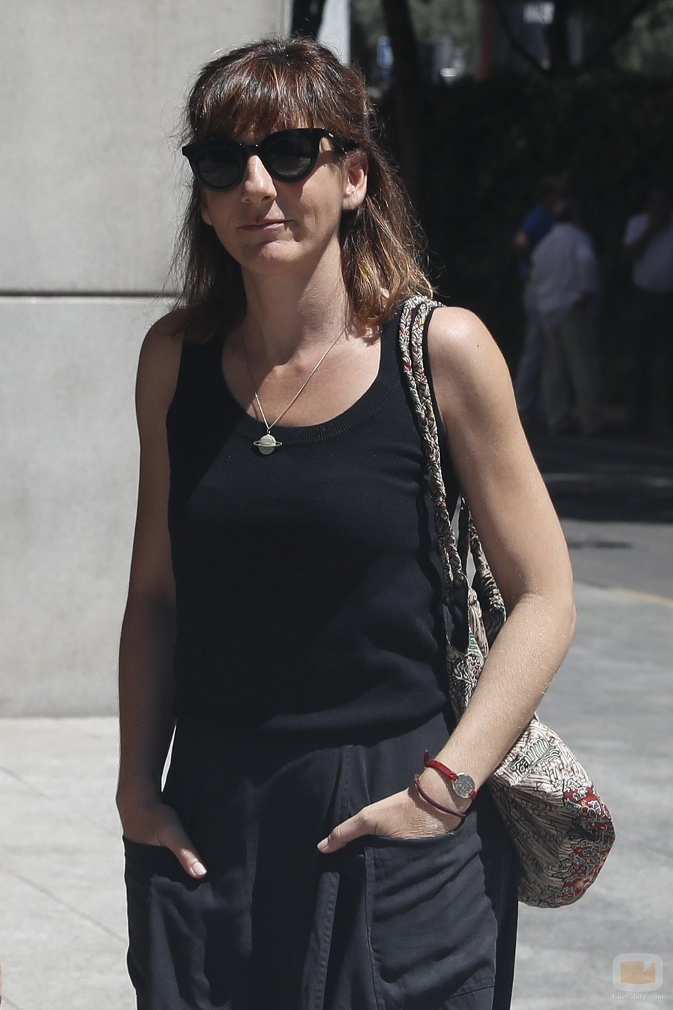 Malena Alterio en el tanatorio por la muerte de Eduardo Gómez