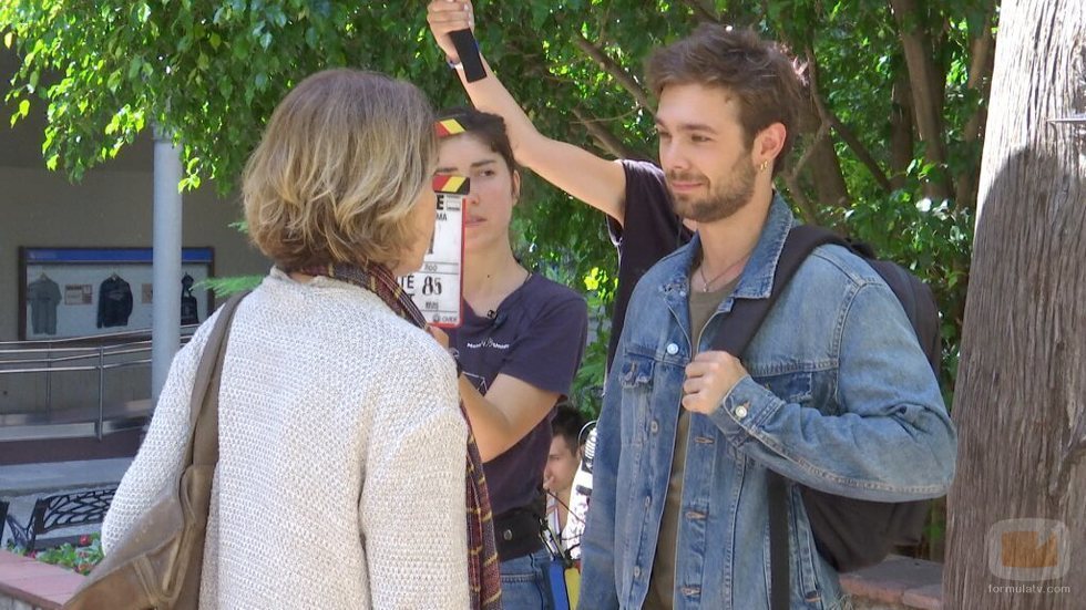 María Pujalte y Carlos Cuevas en el rodaje de 'Merlí: Sapere Aude'