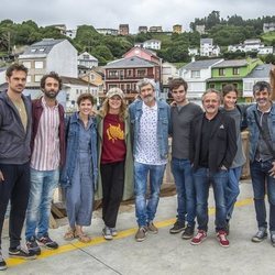 Los actores de 'Néboa' durante el rodaje