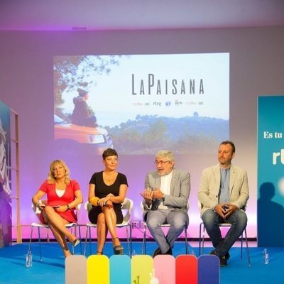 Toñi Prieto, Eva Hache, Fernando López Puig y Raimon Masllorens en la presentación de 'La Paisana'