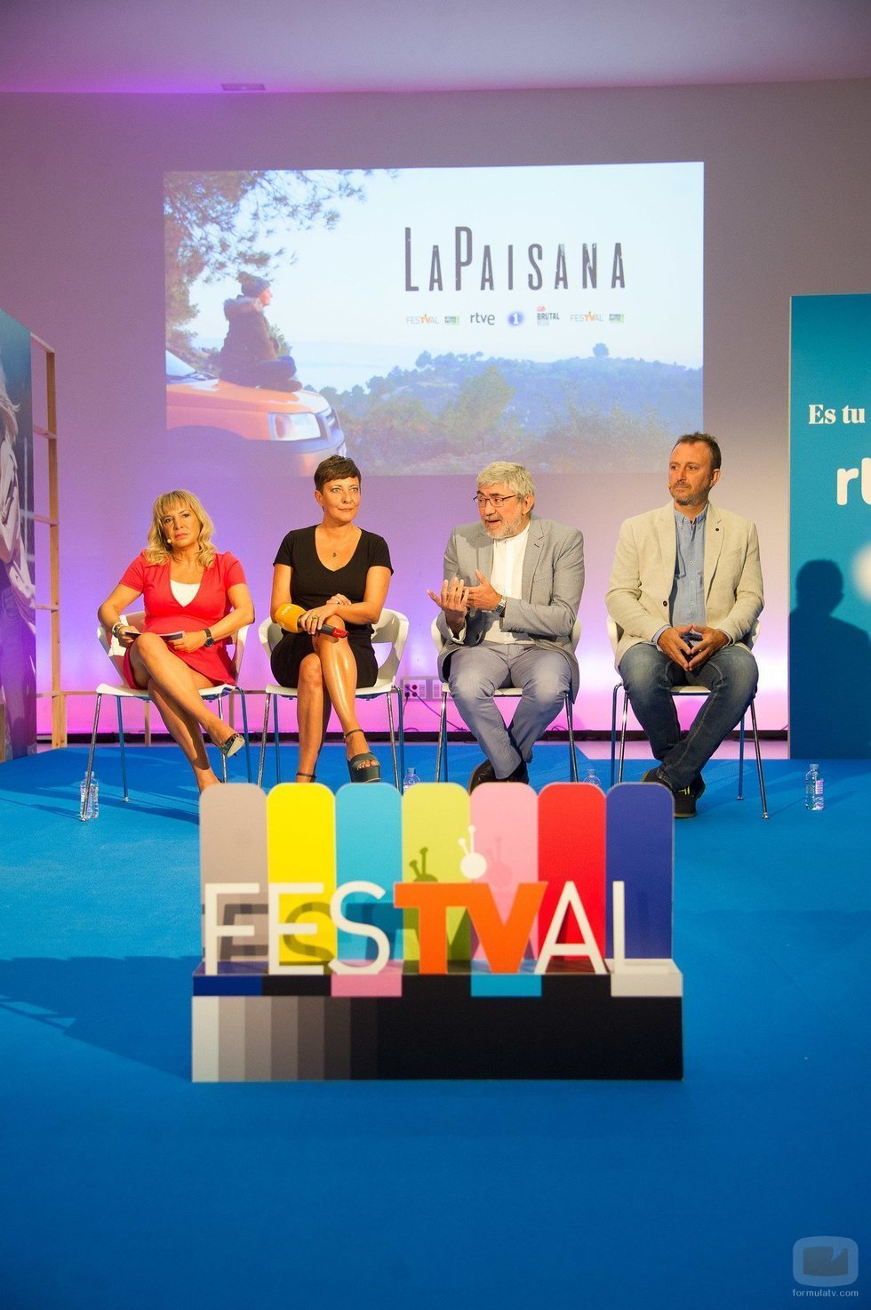 Toñi Prieto, Eva Hache, Fernando López Puig y Raimon Masllorens en la presentación de 'La Paisana'