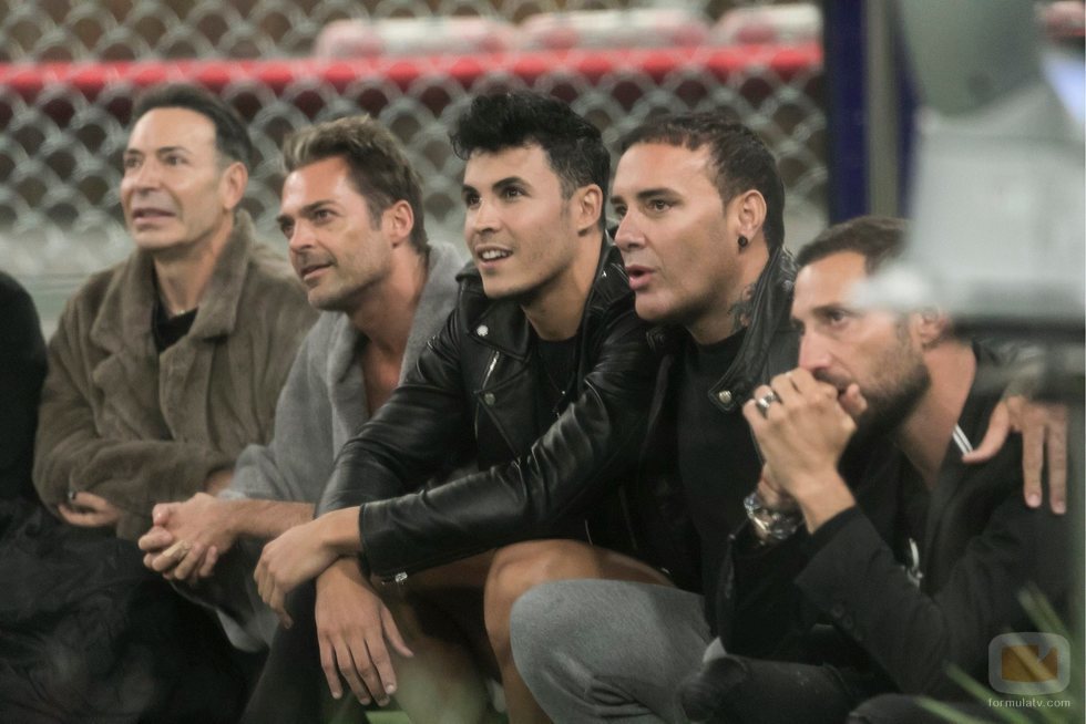 El Maestro Joao, Hugo Castejón, Kiko Jiménez, Dinio y Antonio David Flores, en la Gala 2 de 'GH VIP 7'