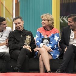 El Cejas, Maestro Joao, Mila Ximénez y Gianmarco Onestini en la gala 3 de 'GH VIP 7'