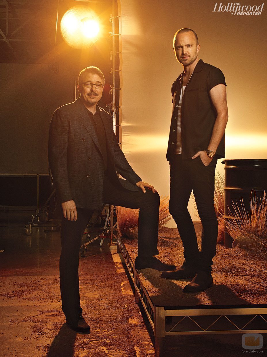 Vince Gilligan y Aaron Paul, director y protagonista de 'El Camino: Una película de Breaking Bad'