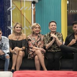 El Cejas, Alba Carrillo, Mila Ximénez, Maestro Joao y Gianmarco Onestini, en la Gala 4 de 'GH VIP 7'