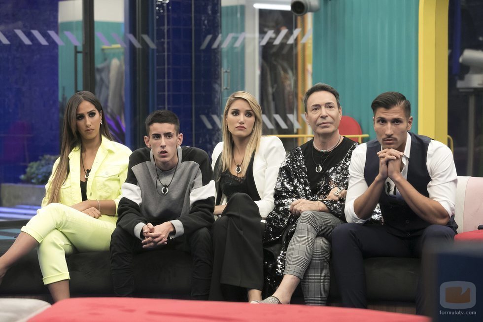 Noemí Salazar, el Cejas, Alba Carrillo, Maestro Joao y Gianmarco Onestini en la Gala 5 de 'GH VIP 7'