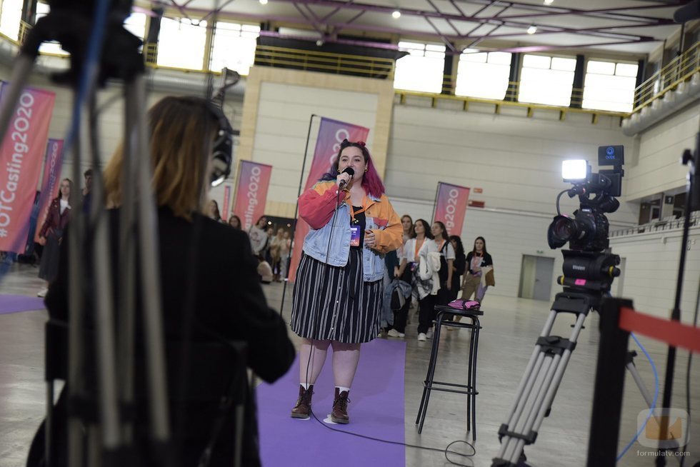 Una de las aspirantes a 'OT 2020' en el primer casting de Barcelona