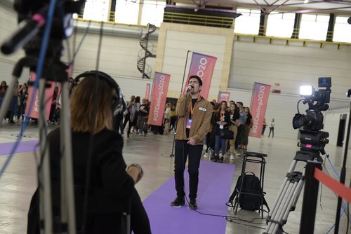 Uno de los aspirantes a 'OT 2020' prueba suerte en el primer casting de Barcelona
