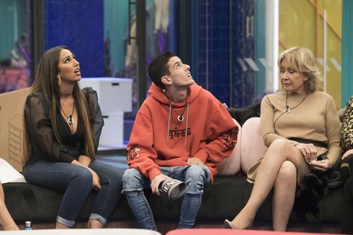 Noemí Salazar, El Cejas y Mila Ximénez, en la Gala 7 de 'GH VIP 7'