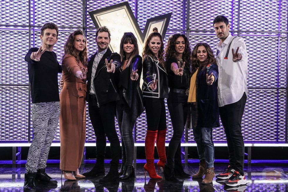 Los coaches y asesores de la primera edición de 'La Voz Kids' en Antena 3