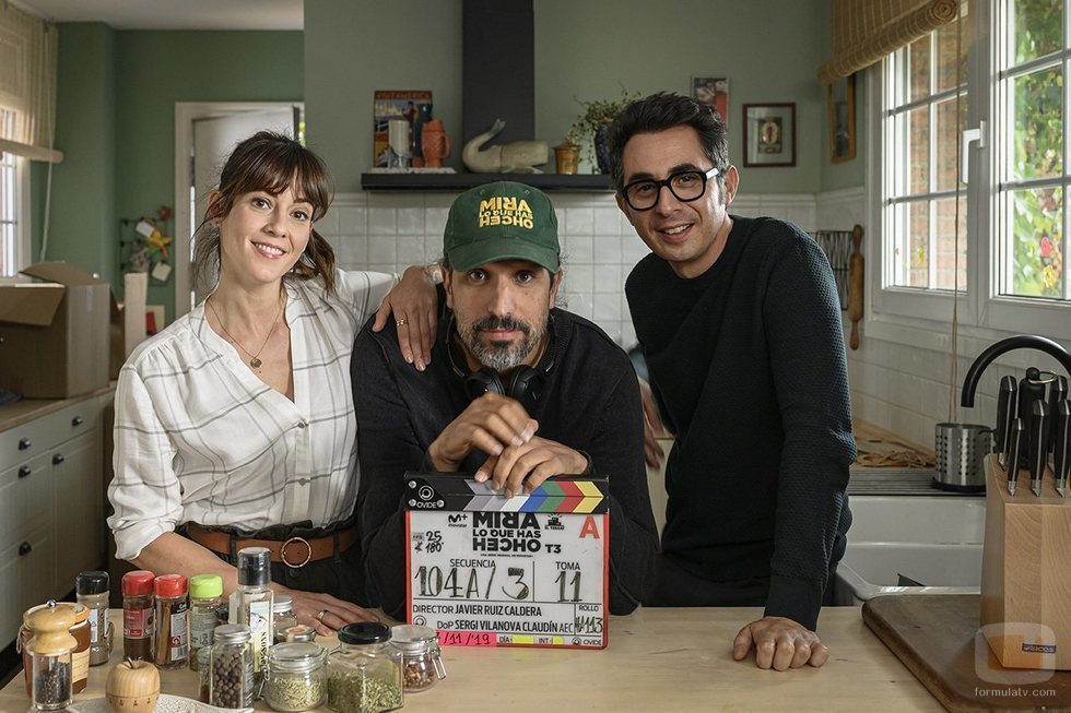 Eva Ugarte, Javier Ruiz Caldera y Berto Romero graban la tercera temporada de 'Mira lo que has hecho'